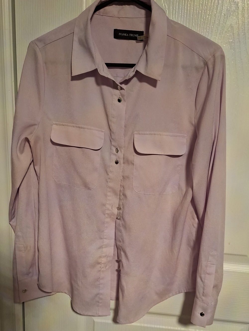 Ivanka Trump Women's Light Pink Button-Down Shirt